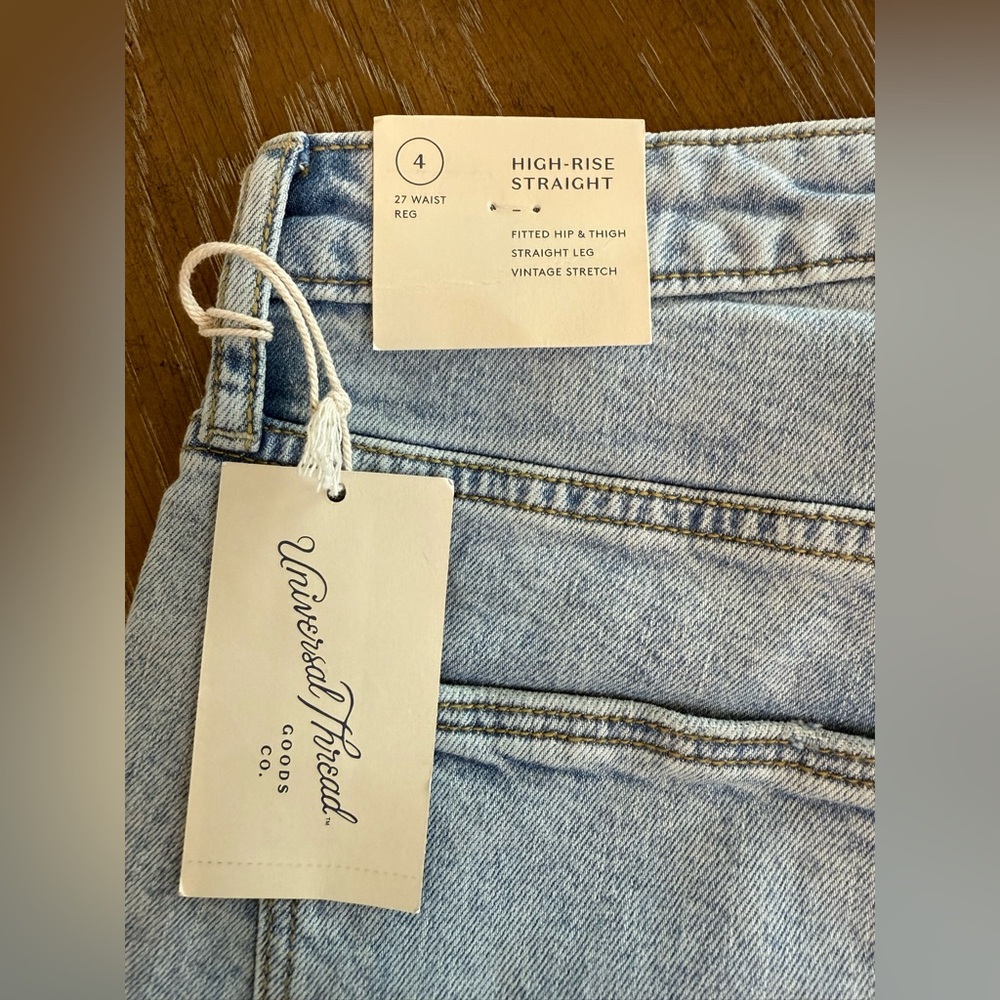 Universal Thread NWT jeans high waisted straight vintage stretch - Picture 6 of 8
